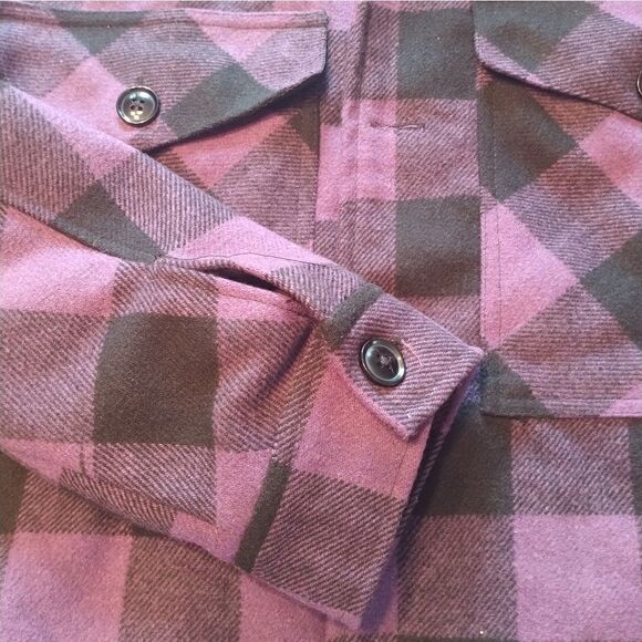 BDG Urban Outfitters purple black plaid warm jacket size S - Picture 6 of 9